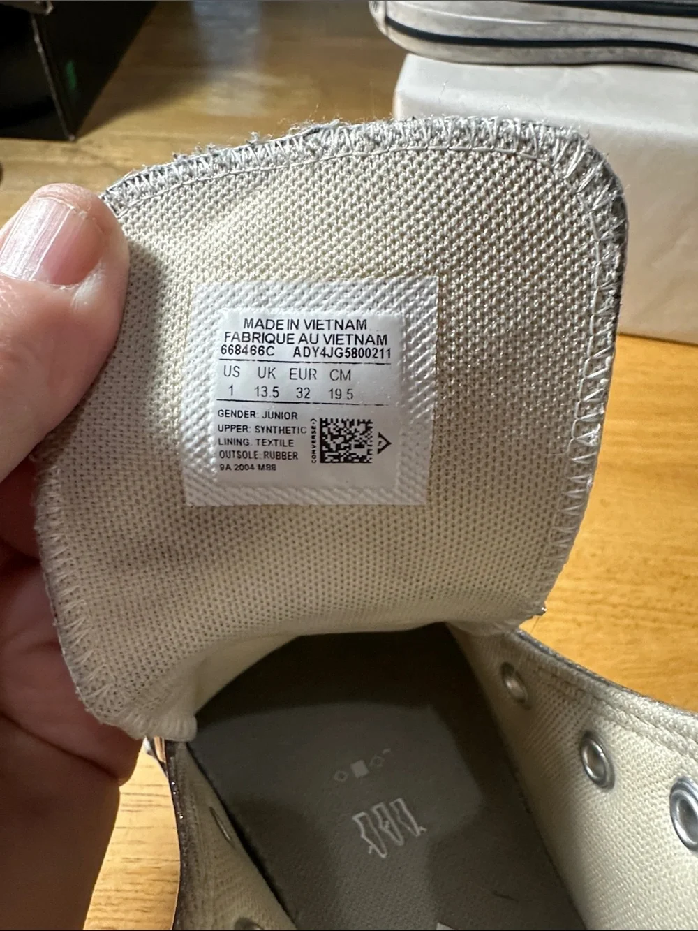 Converse shimmery silver